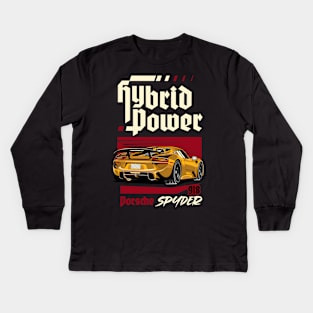 Hybrid Power Porsche 918 Kids Long Sleeve T-Shirt